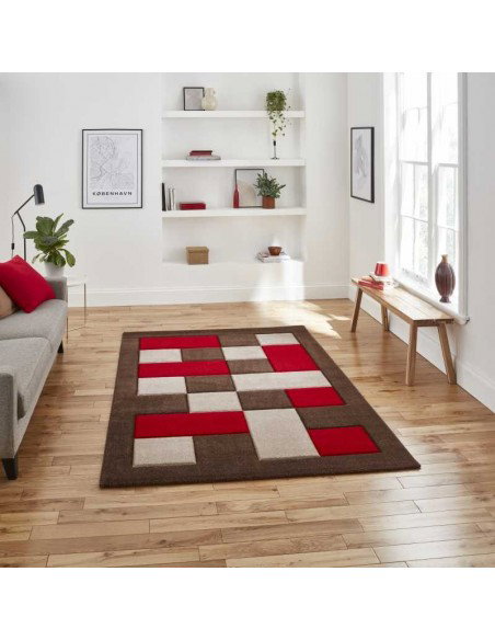 Tappeto Brooklyn Brk04 Brown/Red Passatoia
