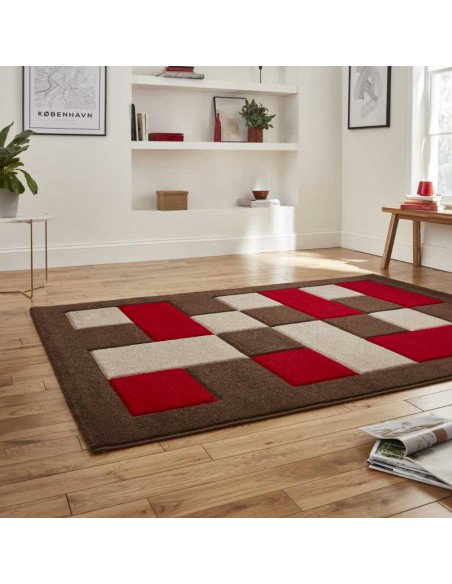 Tappeto Brooklyn Brk04 Brown/Red Passatoia