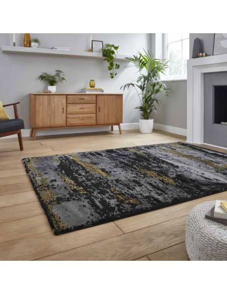 tappeto moderno Craft 19788 Black/Gold