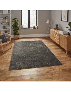 tappeto moderno Craft 23486 Dark Grey/Gold 2