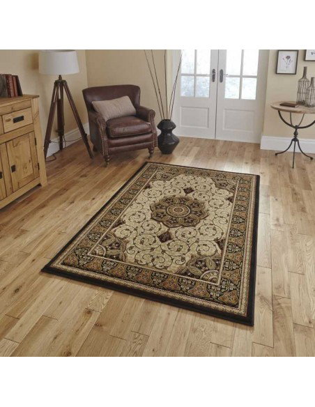 tappeto moderno Heritage 4400 Black/Cream passatoia