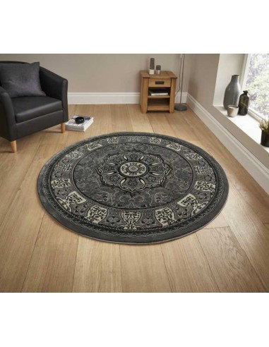 tappeto moderno Heritage 4400 Silver rotondo