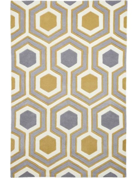 tappeto moderno Hong Kong 3661 Grey/Yellow