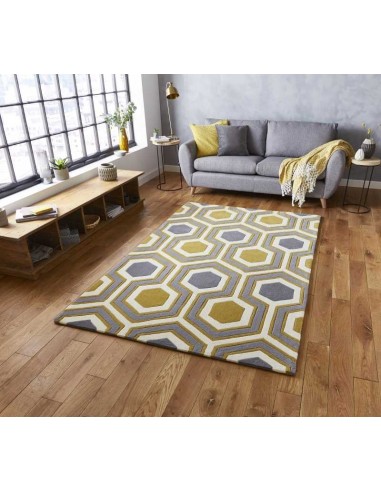 tappeto moderno Hong Kong 3661 Grey/Yellow