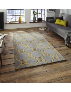 tappeto moderno Hong Kong 4338 Grey/Yellow 2