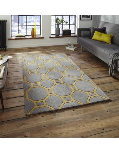 tappeto moderno Hong Kong 4338 Grey/Yellow