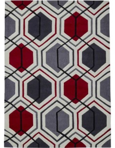 tappeto moderno Hong Kong 7526 Cream/Red