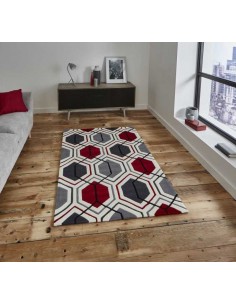 tappeto moderno Hong Kong 7526 Cream/Red 2