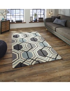 tappeto moderno Hong Kong 7526 Grey/Blue 2