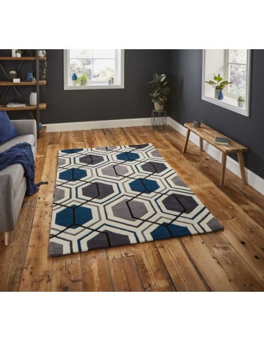 tappeto moderno Hong Kong 7526 Grey/Navy