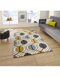 tappeto moderno Hong Kong 7526 Grey/Yellow 2