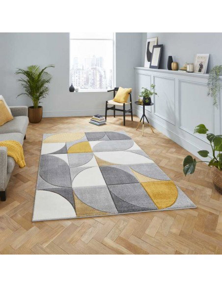tappeto moderno Matrix MT63 Grey/Yellow