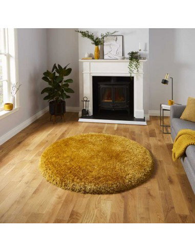 tappeto moderno Montana Yellow rotondo