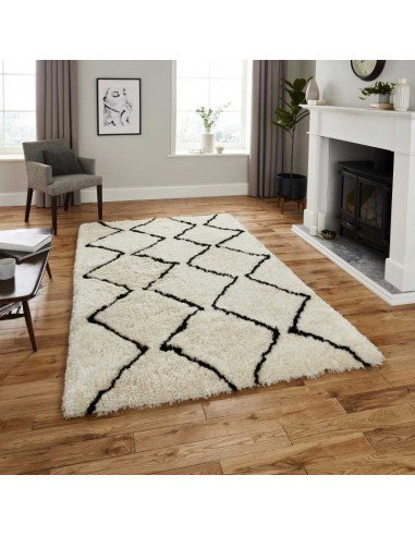 tappeto moderno Morocco 3742 Ivory/Black