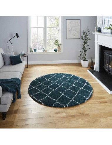 tappeto moderno Royal Nomadic 5413 Dark Green rotondo
