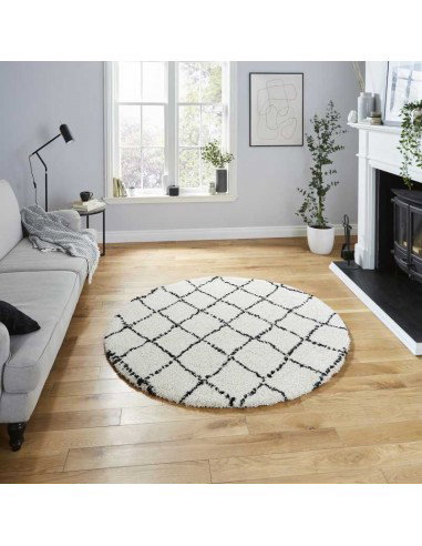 tappeto moderno Royal Nomadic 5413 Ivory/Black rotondo