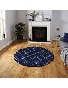 tappeto moderno Royal Nomadic 5413 Navy rotondo 2