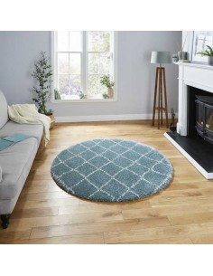 tappeto moderno Royal Nomadic 5413 Teal/Cream rotondo 2