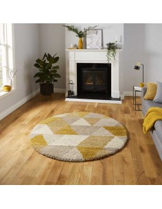 tappeto moderno Royal Nomadic 7611 Beige/Ochre rotondo 2