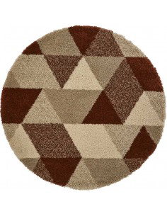 tappeto moderno Royal Nomadic 7611 Beige/Rust rotondo