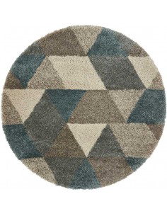 tappeto moderno Royal Nomadic 7611 Grey/Teal rotondo