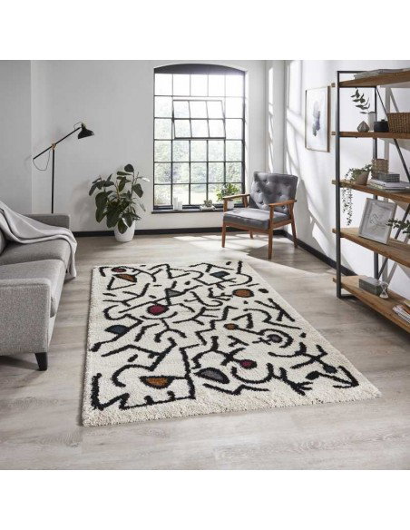 tappeto moderno Royal Nomadic A637 Cream/Black/Multi
