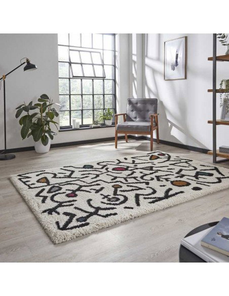 tappeto moderno Royal Nomadic A637 Cream/Black/Multi