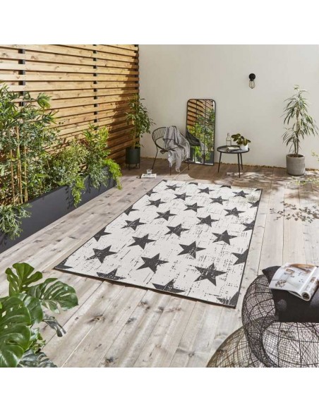 tappeto moderno Santa Monica 48648 White/Black