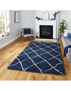 tappeto moderno Scandi Berber G257 Navy/Cream 2