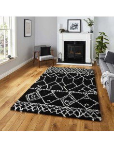 tappeto moderno Scandi Berber G276 Black/White 2