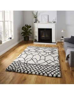 tappeto moderno Scandi Berber G276 White/Black 2