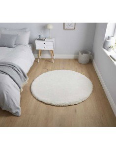 tappeto moderno Teddy Beige rotondo 2