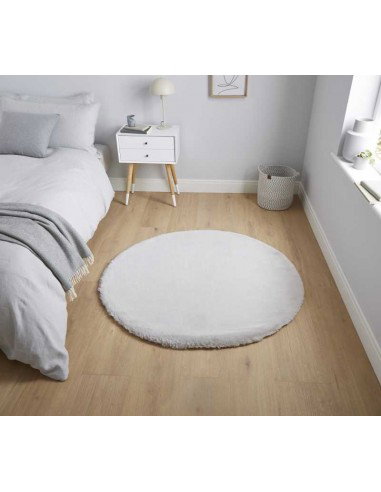 tappeto moderno Teddy Silver rotondo