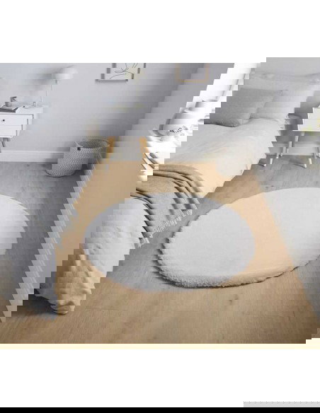 tappeto moderno Teddy Silver rotondo