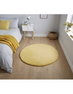 tappeto moderno Teddy Yellow rotondo 2