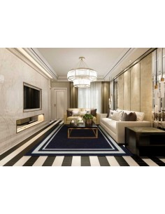 Tappeto moderno lavabile in lavatrice Alto Blue della collezione Art Deco, brand Carpet Decor, provenienza Turchia. Geometrie el 2