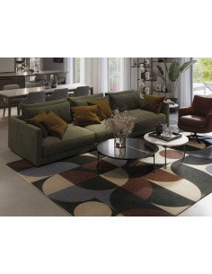 Tappeto moderno lavabile in lavatrice Deco Blue Copper - Collezione Art Deco - Carpet Decor - Turchia - 160x230 cm - 200x300 cm  2