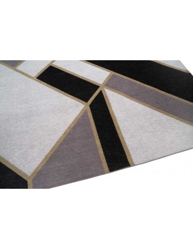Tappeto moderno lavabile in lavatrice Gatsby Black, collezione Art Deco, dimensioni 160x230, 200x300 cm, spessore 0,8 cm, materi