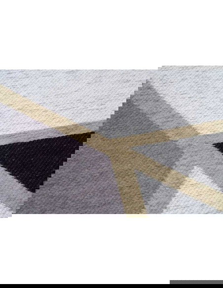 Tappeto moderno lavabile in lavatrice Gatsby Black, collezione Art Deco, dimensioni 160x230, 200x300 cm, spessore 0,8 cm, materi