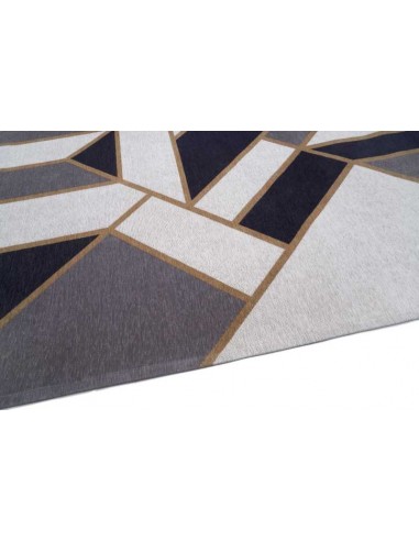 Tappeto moderno lavabile in lavatrice Gatsby Dark Blue della collezione Art Deco - Carpet Decor, 23% cotone 77% poliestere, lavo
