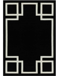Tappeto moderno lavabile in lavatrice Hampton Black - Collezione Art Deco - Carpet Decor - 160x230 cm - 200x300 cm - 23% cotone 