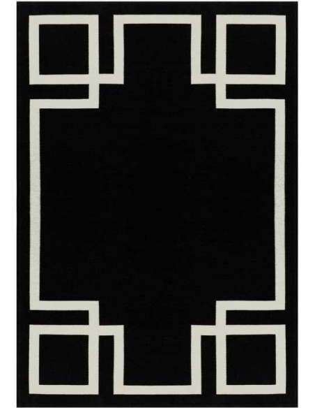 Tappeto moderno lavabile in lavatrice Hampton Black - Collezione Art Deco - Carpet Decor - 160x230 cm - 200x300 cm - 23% cotone 
