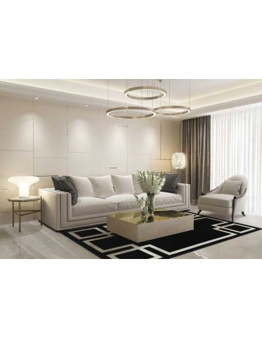 Tappeto moderno lavabile in lavatrice Hampton Black - Collezione Art Deco - Carpet Decor - 160x230 cm - 200x300 cm - 23% cotone 