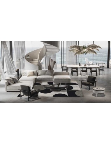 Tappeto moderno lavabile in lavatrice Mono White della collezione Art Deco - Carpet Decor