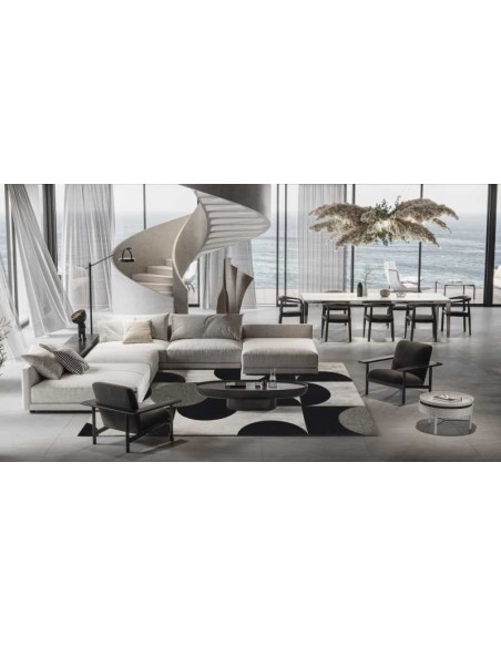 Tappeto moderno lavabile in lavatrice Mono White della collezione Art Deco - Carpet Decor