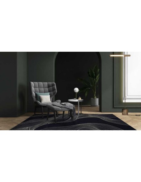 Tappeto moderno lavabile in lavatrice Neptun Blue della collezione Art Deco - Carpet Decor