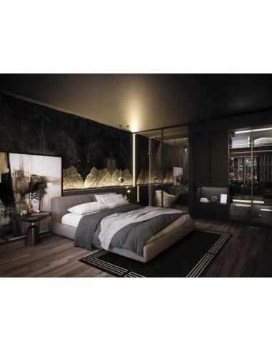 Tappeto moderno lavabile in lavatrice Royal Black della collezione Art Deco - Carpet Decor