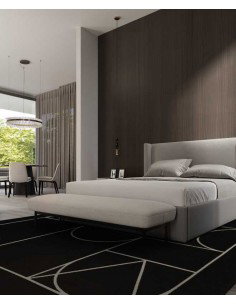 Tappeto moderno lavabile in lavatrice Signet Black collezione Art Deco Carpet Decor 160x230 200x300 23% cotone 77% poliestere Tu 2