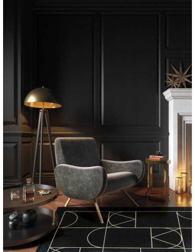 Tappeto moderno lavabile in lavatrice Signet Black collezione Art Deco Carpet Decor 160x230 200x300 23% cotone 77% poliestere Tu