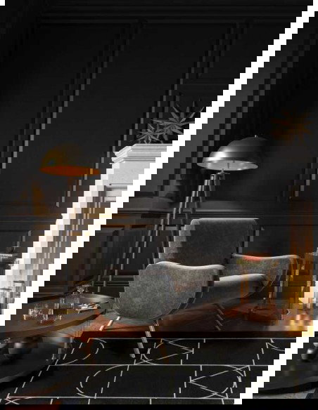 Tappeto moderno lavabile in lavatrice Signet Black collezione Art Deco Carpet Decor 160x230 200x300 23% cotone 77% poliestere Tu